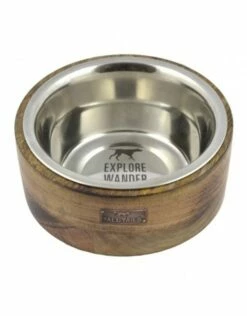 Tall Tails Designer Bowl/Stainless Steel & Wood 6 Cup